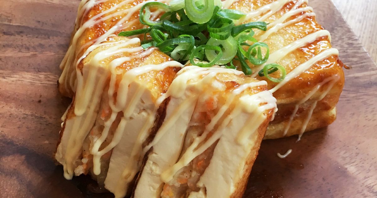 鶏胸肉で＊豆腐の挟み焼き照り焼きマヨ＊ by あねごの娘