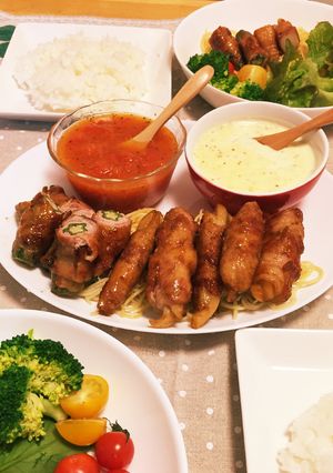 肉巻き照り焼きのチーズ&トマトソース-レシピのメイン写真