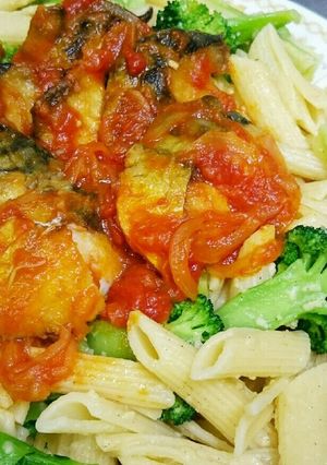ノルウェー塩鯖のトマトソースかけ♪-レシピのメイン写真