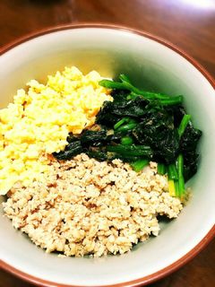 鶏そぼろの三色丼-レシピのメイン写真