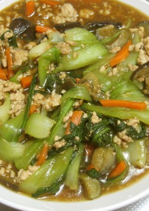 青梗菜のそぼろ餡-レシピのメイン写真