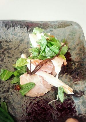〘おつまみ〙大葉と鶏肉の塩昆布和え-レシピのメイン写真
