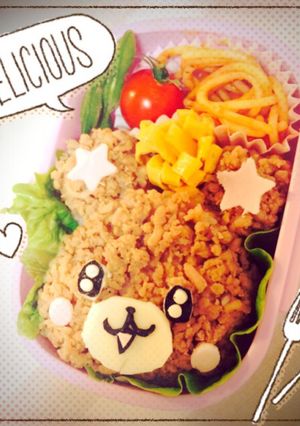 そぼろで☆モフルン キャラ弁-レシピのメイン写真