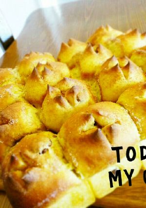 余った煮かぼちゃで♪ふわふわちぎりパン♥-レシピのメイン写真