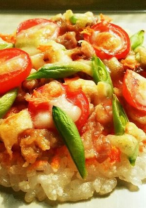 犬ご飯　簡単ライスピザ-レシピのメイン写真