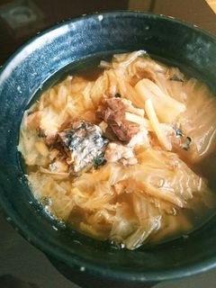 サバ水煮缶と白菜の煮込み汁-レシピのメイン写真