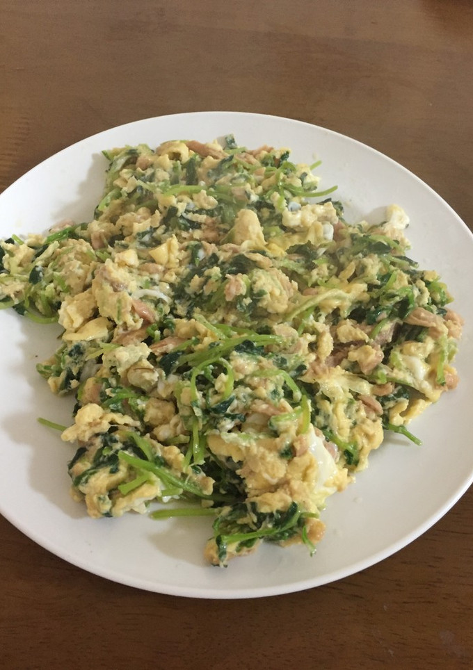 ５分で完成！豆苗と卵とツナの炒め物-レシピのメイン写真