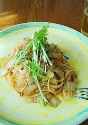 白菜と玉ねぎのアンチョビパスタ-レシピのメイン写真