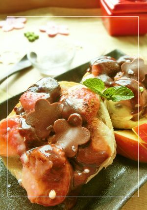 トロっと生チョコ⋆苺バナナトースト-レシピのメイン写真