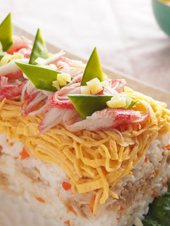 切干大根の甘酢煮とツナのケーキ寿司-レシピのメイン写真