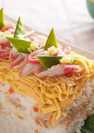 切干大根の甘酢煮とツナのケーキ寿司-レシピのメイン写真