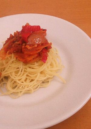 ひき肉とトマトパスタ【簡単】-レシピのメイン写真