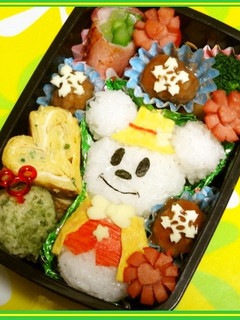 キャラ弁★ミッキー 雪だるま 冬 簡単-レシピのメイン写真