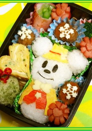 キャラ弁★ミッキー　雪だるま　冬　簡単-レシピのメイン写真