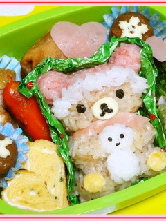 キャラ弁★ リラックマ 雪だるま 冬-レシピのメイン写真