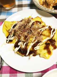 ふわふわキャベツのお好み焼き風卵焼き-レシピのメイン写真