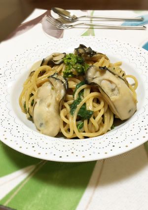 牡蠣と菜の花のコクうまパスタ♡-レシピのメイン写真
