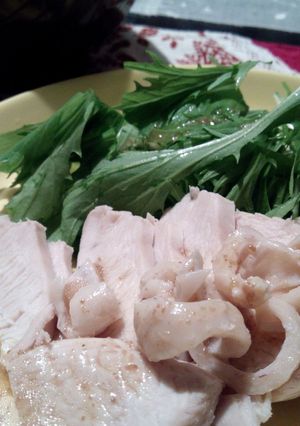 胸肉と水菜のヘルシー晩ごはん-レシピのメイン写真
