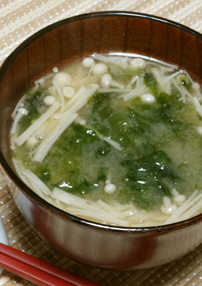 あおさとエノキのお味噌汁-レシピのメイン写真