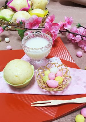 砂糖不使用！甘酒で簡単ふわふわ蒸しケーキ-レシピのメイン写真