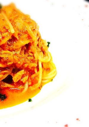 ツナとモッツァレラのトマトソースパスタ-レシピのメイン写真