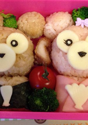 キャラ弁♡ダッフィー&シェリーメイお雛様-レシピのメイン写真