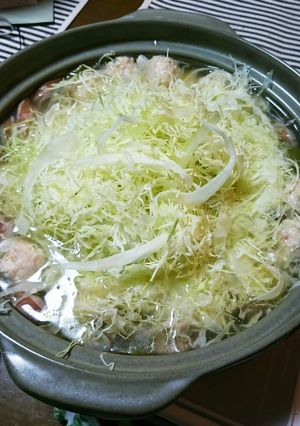 ウェイパァーで千切りキャベツのお鍋-レシピのメイン写真