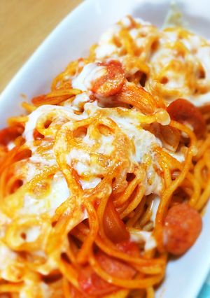 簡単！ちゃんぽん麺で焼きナポリタン-レシピのメイン写真