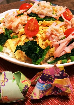 ちらし寿司の素で簡単★魚なし ちらし寿司-レシピのメイン写真