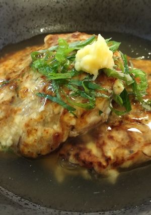 鯖の味噌煮缶であんかけ豆腐ハンバーグ♡-レシピのメイン写真
