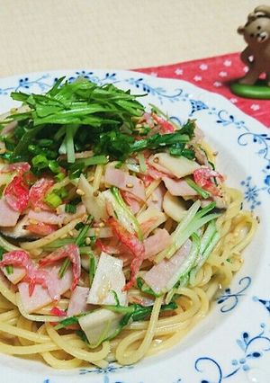 桜えびと水菜の和風バター醤油パスタ-レシピのメイン写真