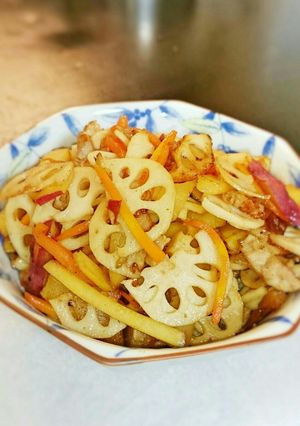 豚肉と根菜の甘酢きんぴら風-レシピのメイン写真
