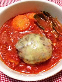 簡単!トマト煮込みハンバーグ-レシピのメイン写真