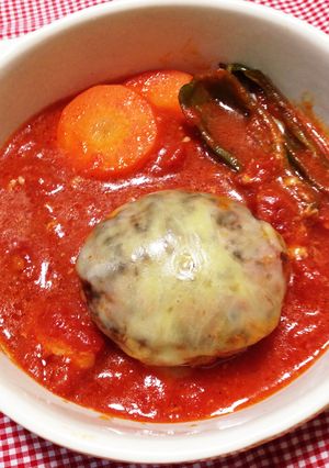 簡単！トマト煮込みハンバーグ-レシピのメイン写真