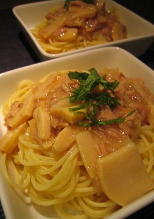 タケノコとツナの節つゆあんパスタ♪-レシピのメイン写真
