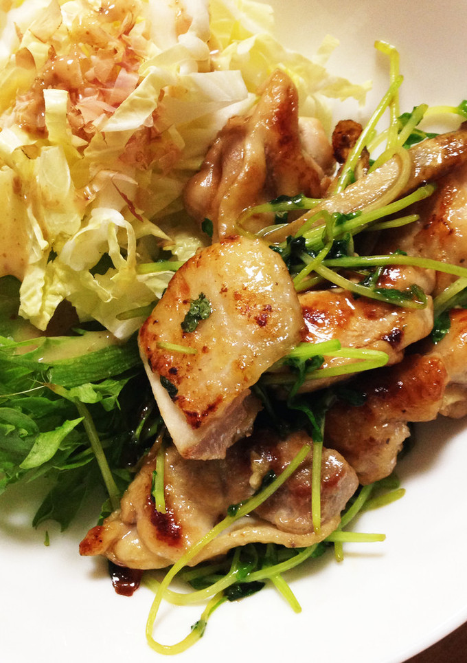 鶏肉とごぼうと豆苗のオイスターソース炒め-レシピのメイン写真
