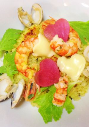 蛤と海老の♪炊飯器で炊き込むパエリア♡-レシピのメイン写真