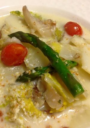 Staub鍋で白菜と白身魚のチャウダー-レシピのメイン写真