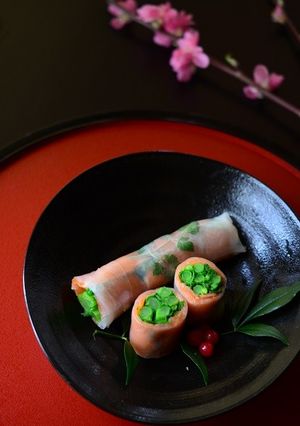菜の花とスモークサーモンの生春巻き-レシピのメイン写真