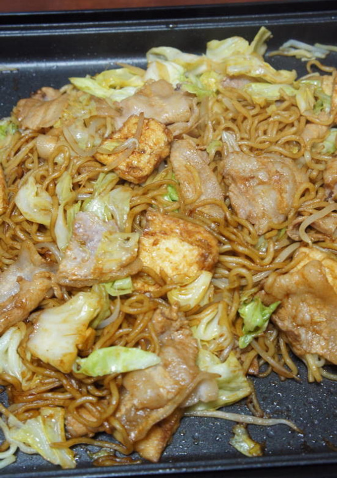 たっぷりキャベツと油揚げの焼きそば-レシピのメイン写真