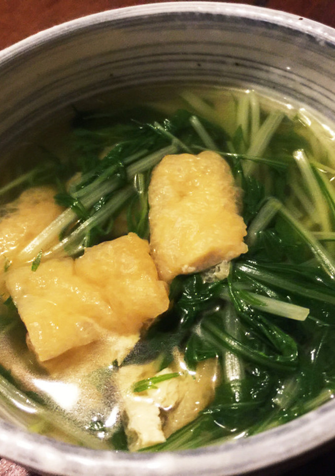 ささっと簡単！水菜と油揚げの煮浸し-レシピのメイン写真