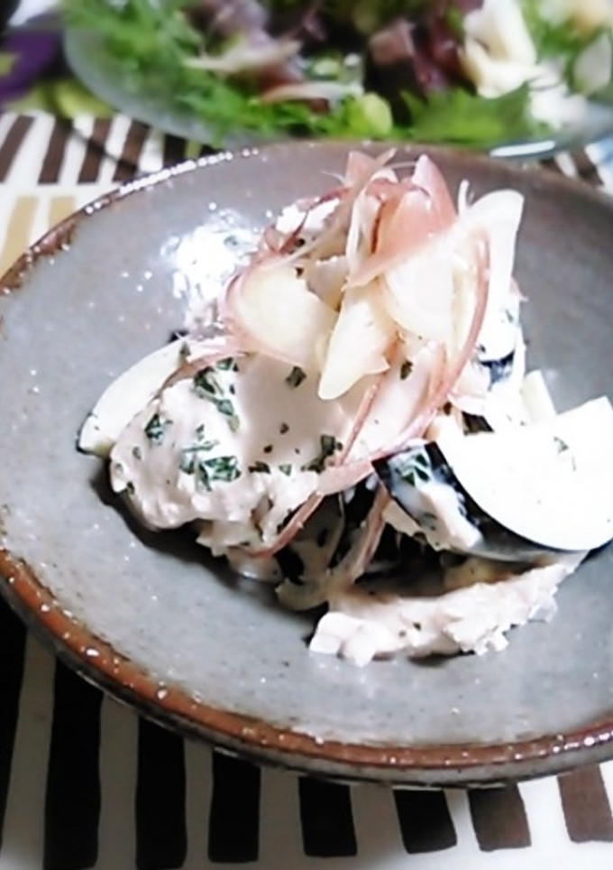 サラダ茄子と鶏ささみの和え物-レシピのメイン写真