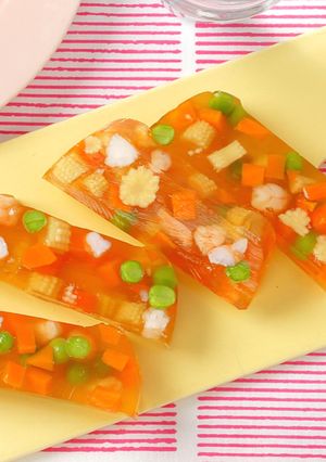ひな祭り★えびと彩り野菜の和風ゼリー寄せ-レシピのメイン写真