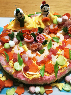 簡単!ひなまつり、ちらし寿司ケーキ風-レシピのメイン写真