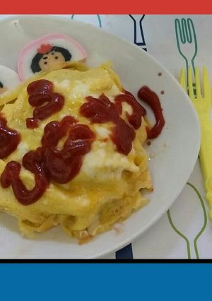 ひなまつり♥デコ✴パスタオムレツ♥-レシピのメイン写真