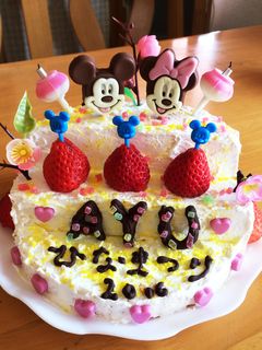 ひな祭りケーキ ミッキー ミニー-レシピのメイン写真