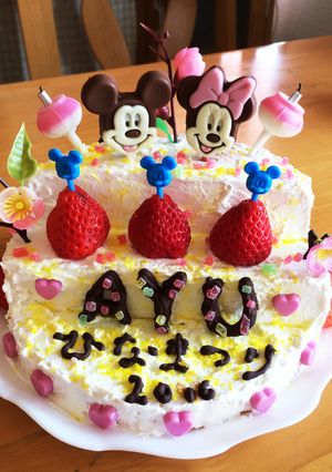 ひな祭りケーキ ミッキー ミニー-レシピのメイン写真