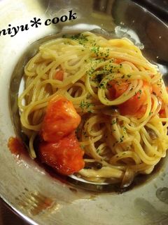 トマトとしめじのガーリックパスタ-レシピのメイン写真