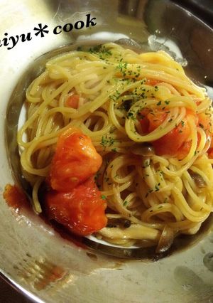 トマトとしめじのガーリックパスタ-レシピのメイン写真