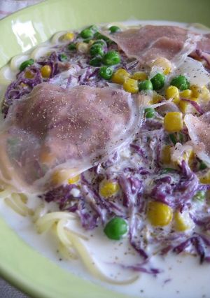 菊花のクリームスープパスタ-レシピのメイン写真